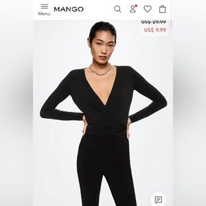 Black Wrap blouse from Mango 🖤